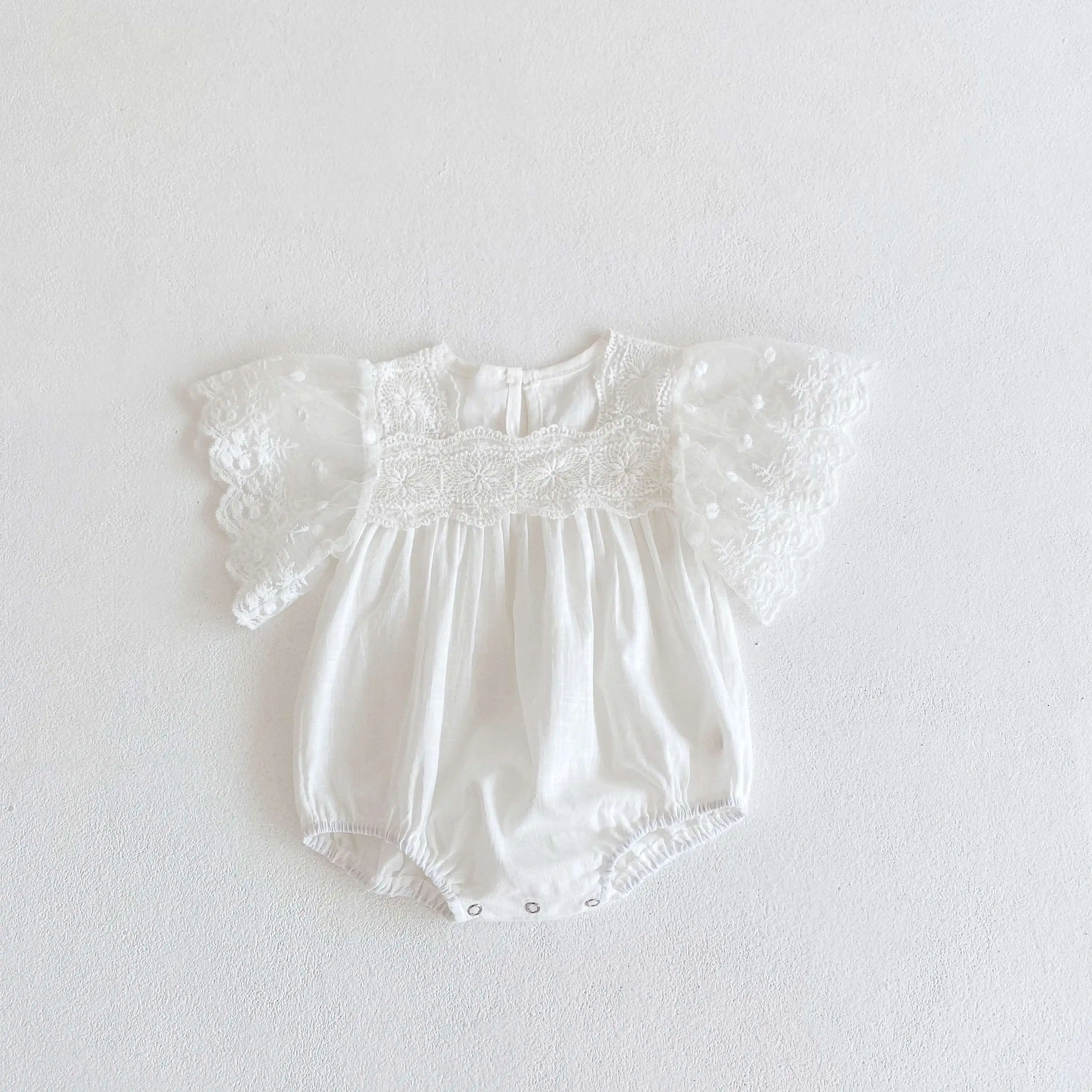 baby clothes babies\' cotton short-sleeved triangle clothes climbing clothes for baby girls summer romper lace infant outfit