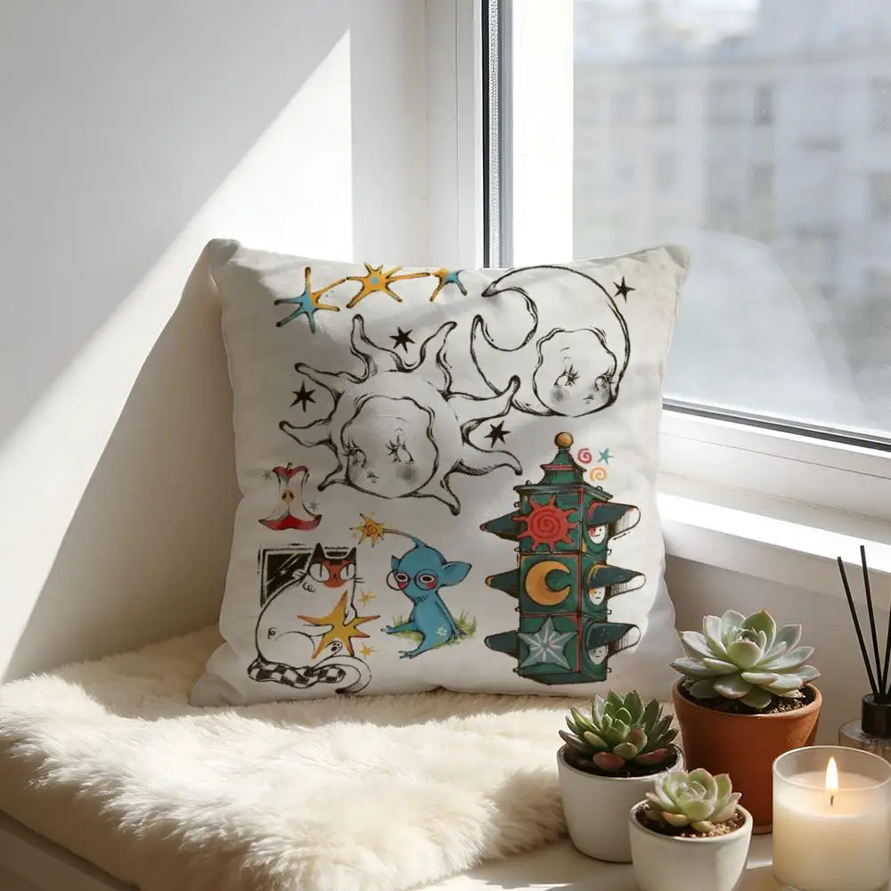 

Иллюстрации в стиле сказок и фэнтези для взрослых, чехол для подушки, уютная бархатная декоративная подушка, мягкая теплая подушка для дивана и кровати
