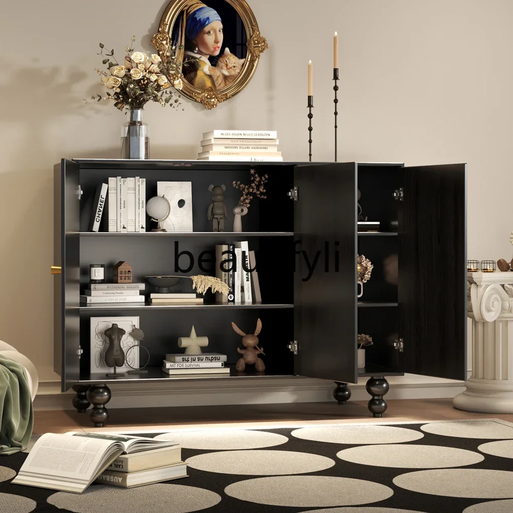 

zxqFrench painted pastoral solid wood porch cabinet B & B living room against the wall dining side cabinet
