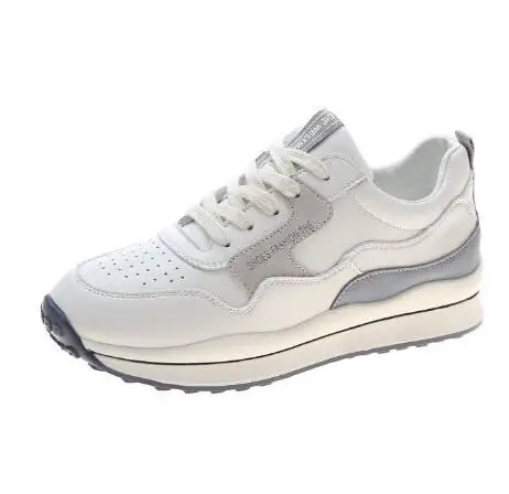 Damen Frühling Herbst neue atmungsaktive Low-Top flache Schuhe Schnürung farb blockierende lässige trend ige Sneakers Schuhe p446