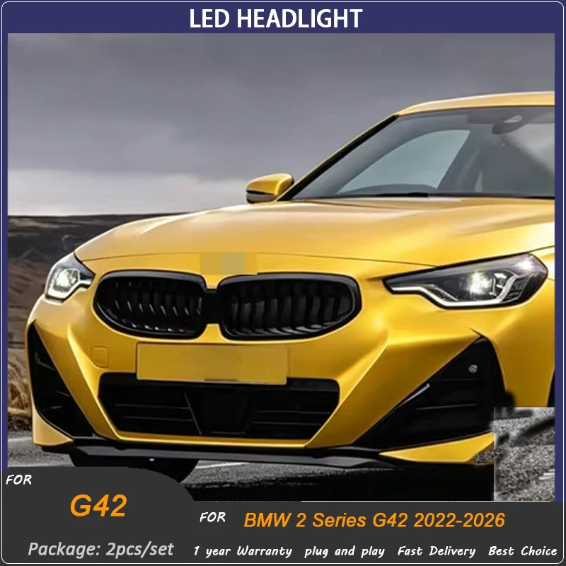 Car Headlights For BMW 2 Series G42 22-26 Front Light Upgrade From Low-Spec To High-Spec Configuration Head Light Accessories