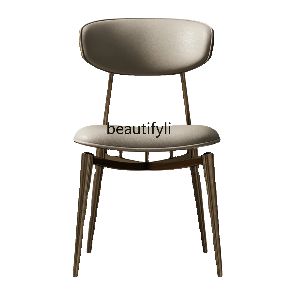

Modern light luxury household small apartment stainless steel dining chair Italian minimalist designer dining chair