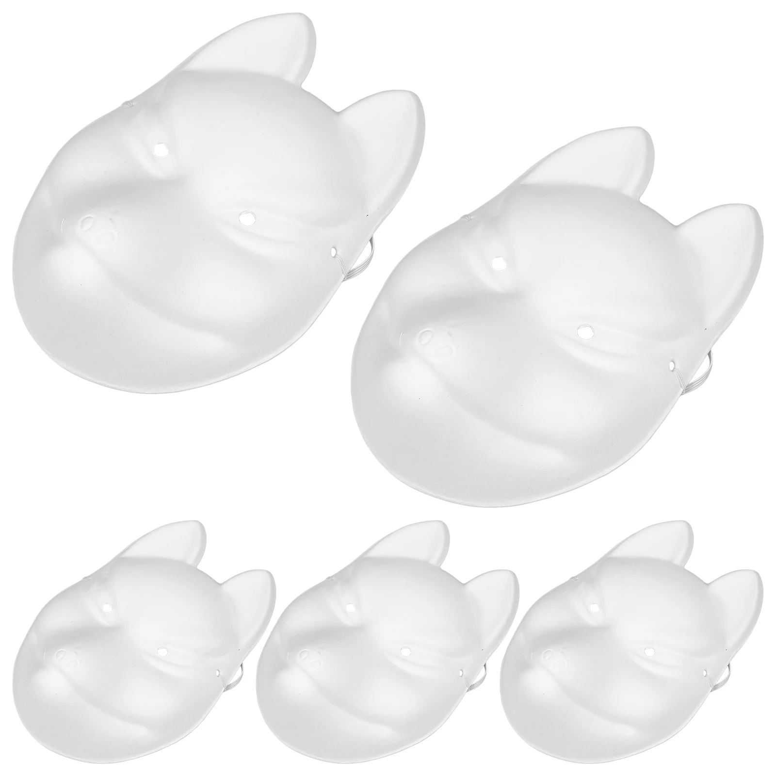 5 Pcs 펄프 마스크 도색되지 않은 DIY Masquerade 대량 할로윈 파티 빈 공예 빈 폭스 공예 용품 액세서리