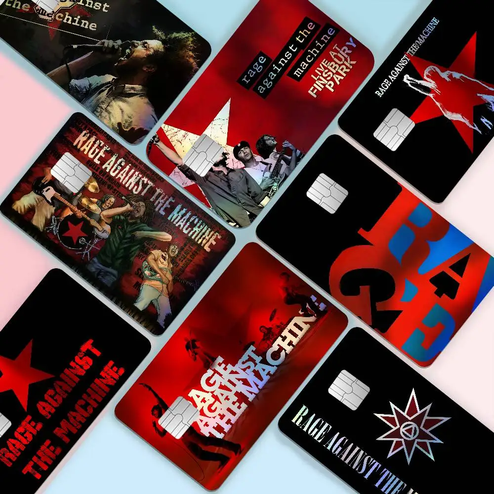 Rap Metal Band R-Rage A-Against T-The M-Machine Shiny Laser Bank Card Stickers Waterproof Self Adhesive DIY Ornament