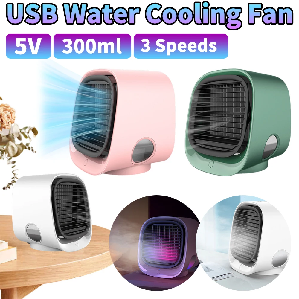 

Портативный водяной мини-вентилятор воздушного охлаждения, настольный вентилятор, 3-скоростной регулируемый ABS, многоцелевые настольные вентиляторы для внутреннего домашнего офиса, спальни