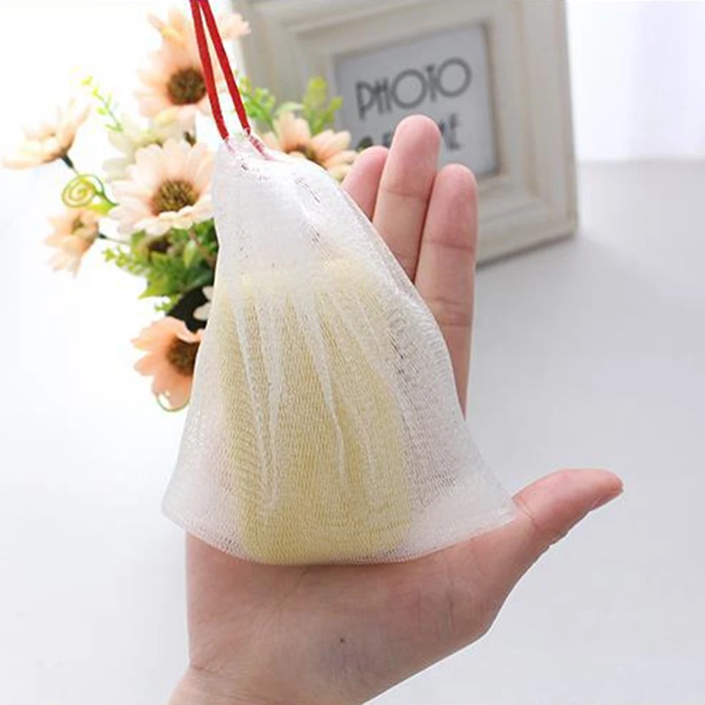 Bolsa de malla de espuma conveniente, duradera, fácil de usar, ecológica, se puede reutilizar, bolsillo de jabón de malla para ducha, espuma de conveniencia