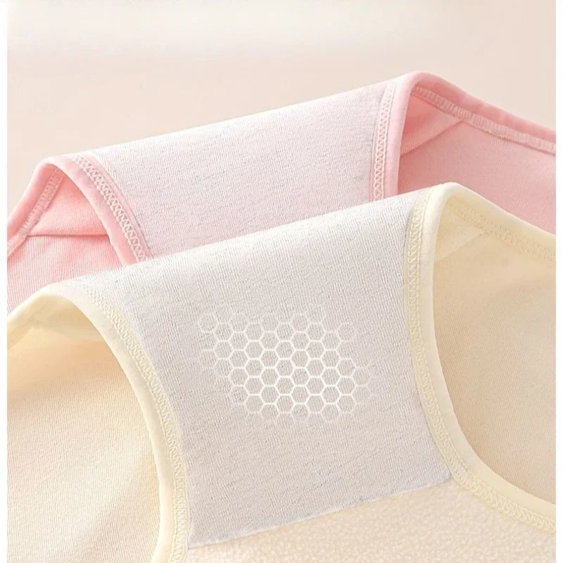 Head High Waist Pure Cotton Front Rear Velvet Thickened Women's Underwear Warm Antibacterial Palace Cold-proof Triangle Shorts .