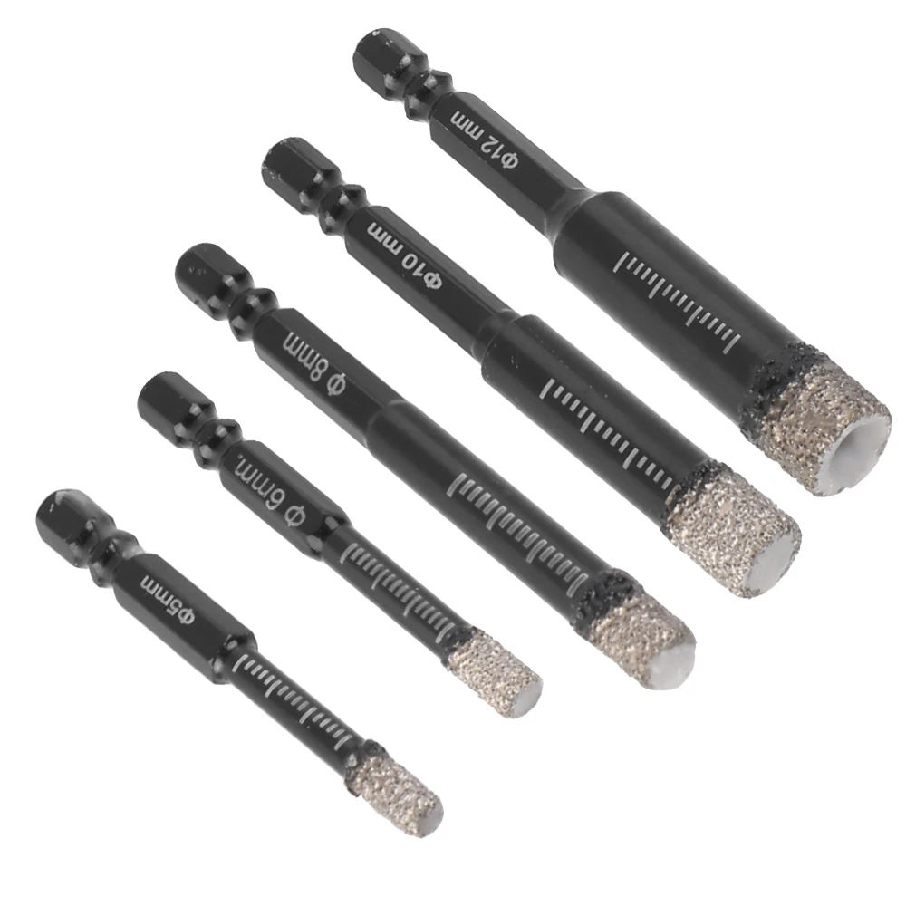 5/6/8/10/12mm For Marble Brick Ceramic Granite Glas Hole Opener Opening Hole Brazed Dry Drill Bit Hexagonal Shank Drill