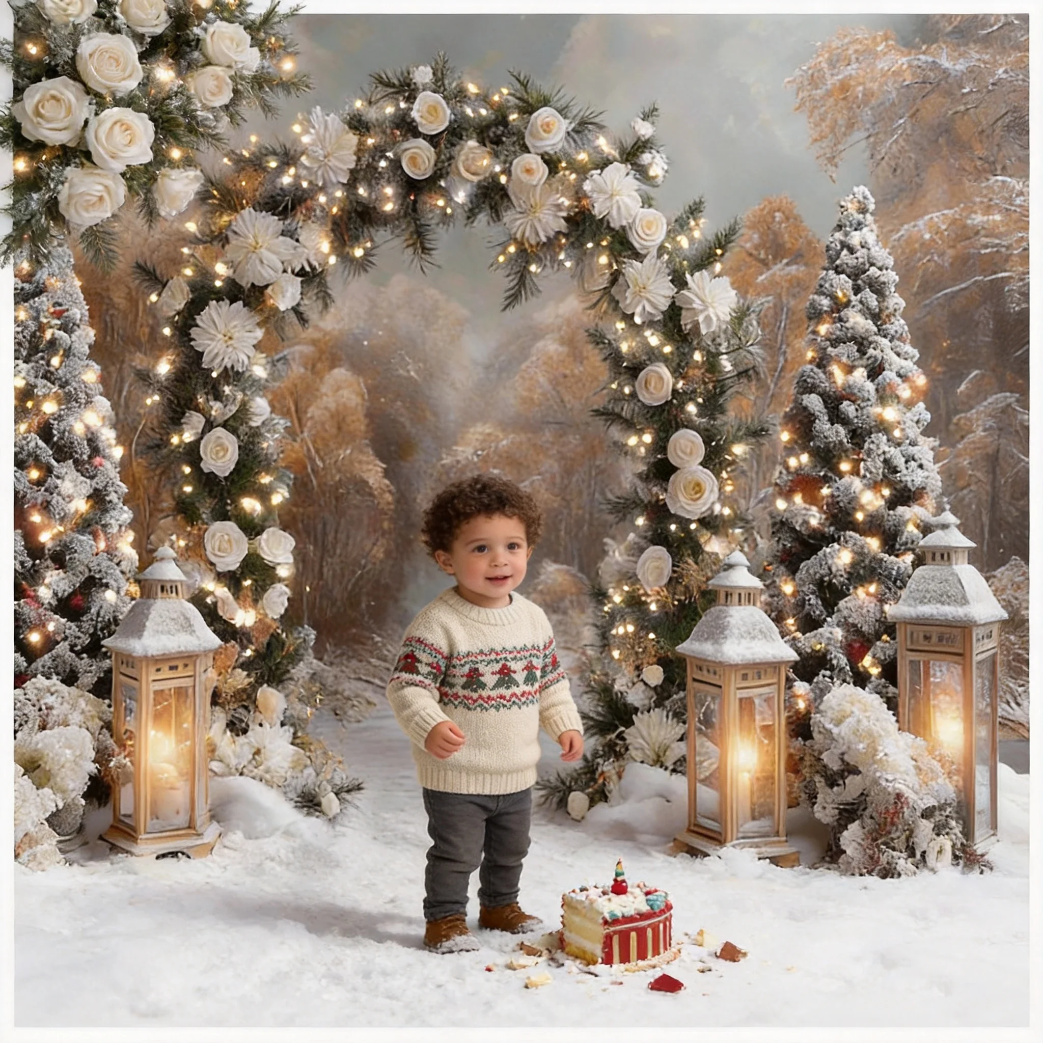 Christmas Trees In Snow Backdrops Photography Adult Family Studio Props Xmas Cottage Frozen Forest Background Northern Light