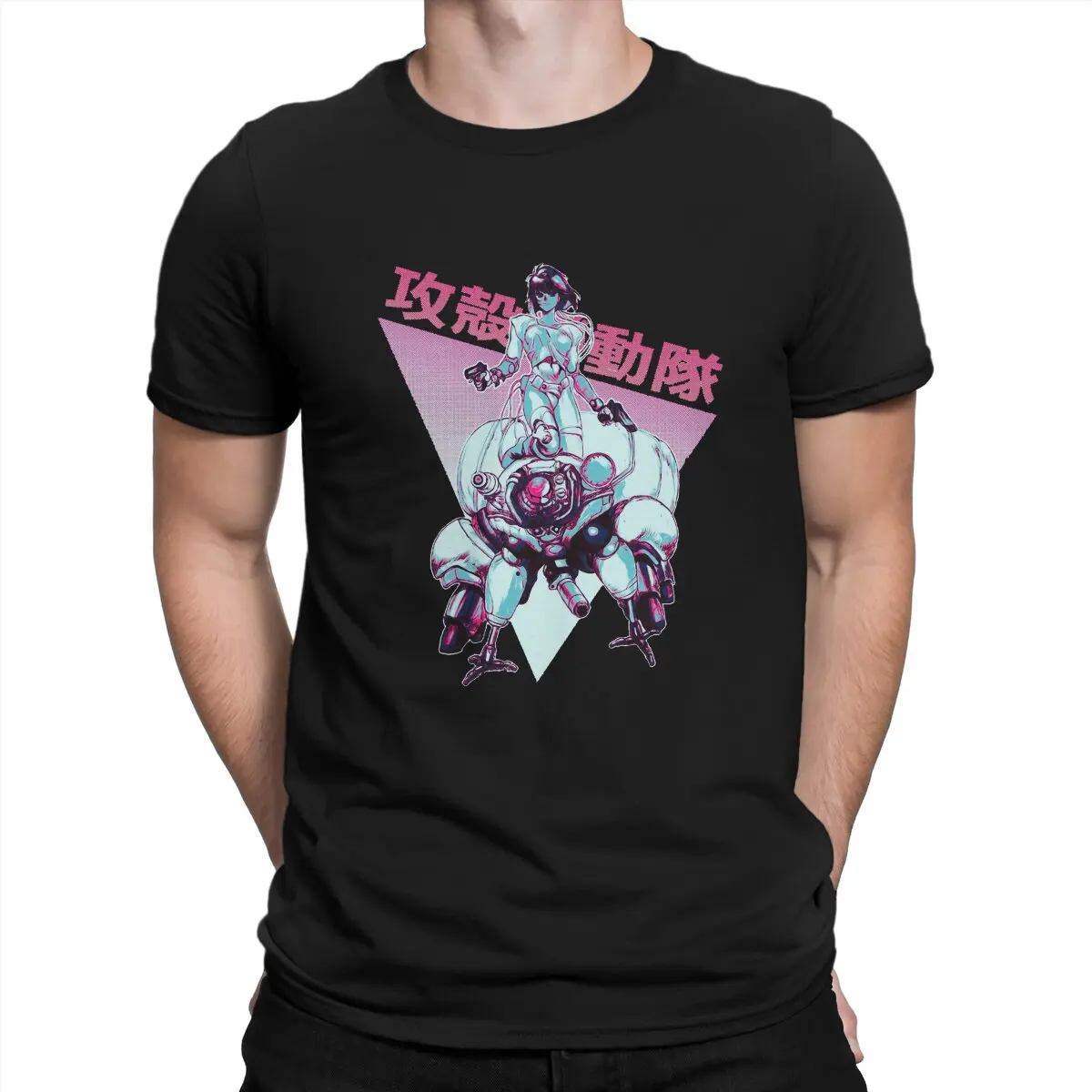 Ghost in the Shell Motoko Kusanagi Color B T Shirt Goth Men Polyester Tees Summer Clothing Harajuku O-Neck TShirt