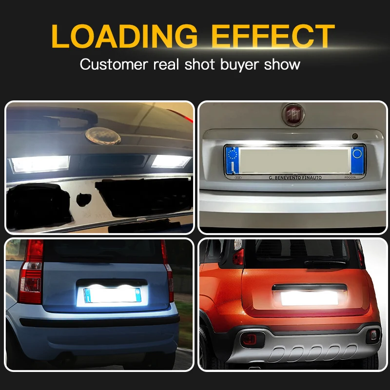 2 قطعة أضواء لوحة ترخيص LED الأبيض لشركة فيات باندا Mk3 نوع 169 MK4 312 319 عدد الخلفية مصباح اكسسوارات السيارات OEM #   71734797