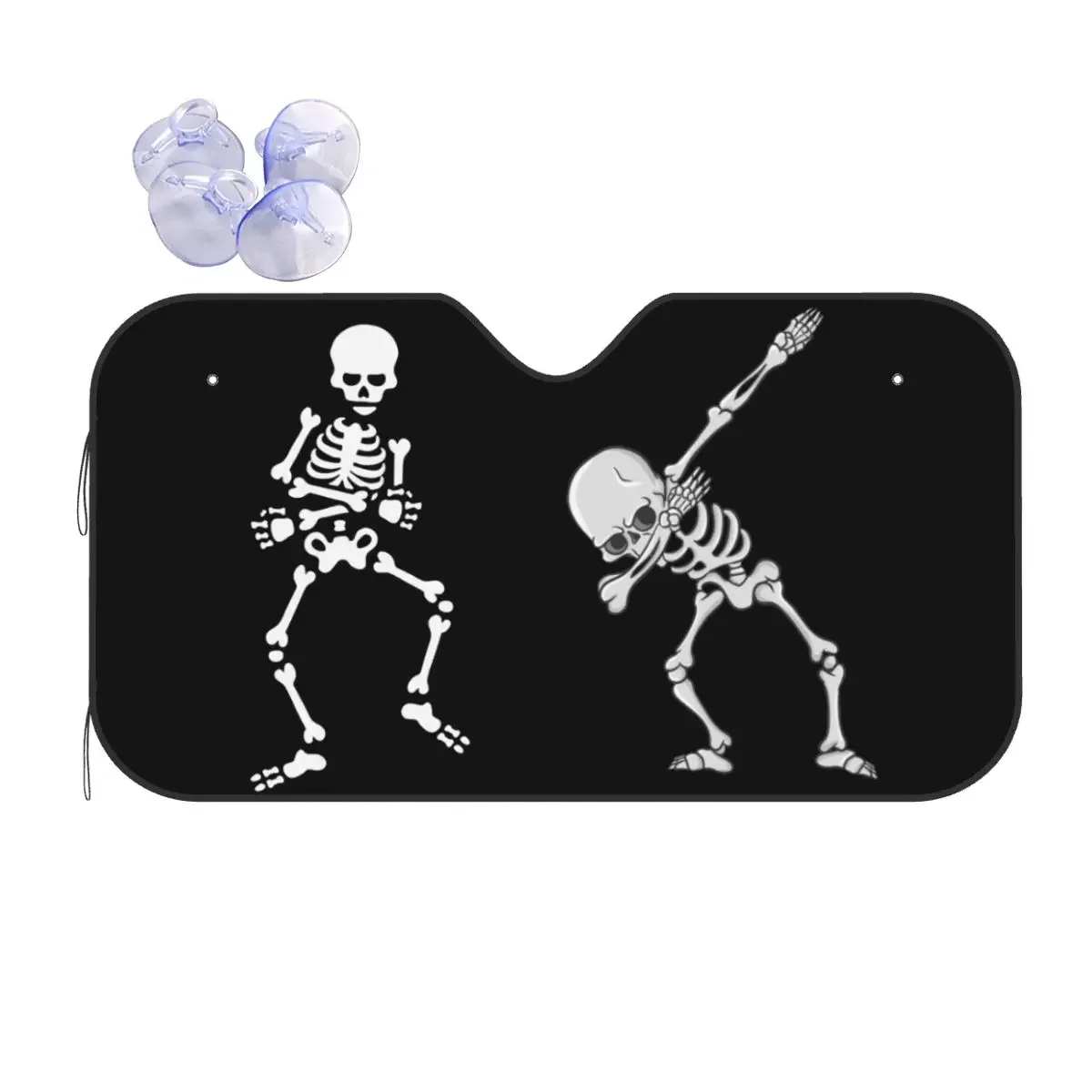 Dancing Skeleton Skull Sunshade Windscreen Horror Halloween Car Front Window Visor Car Window Windscreen Cover Sun Shade Protect