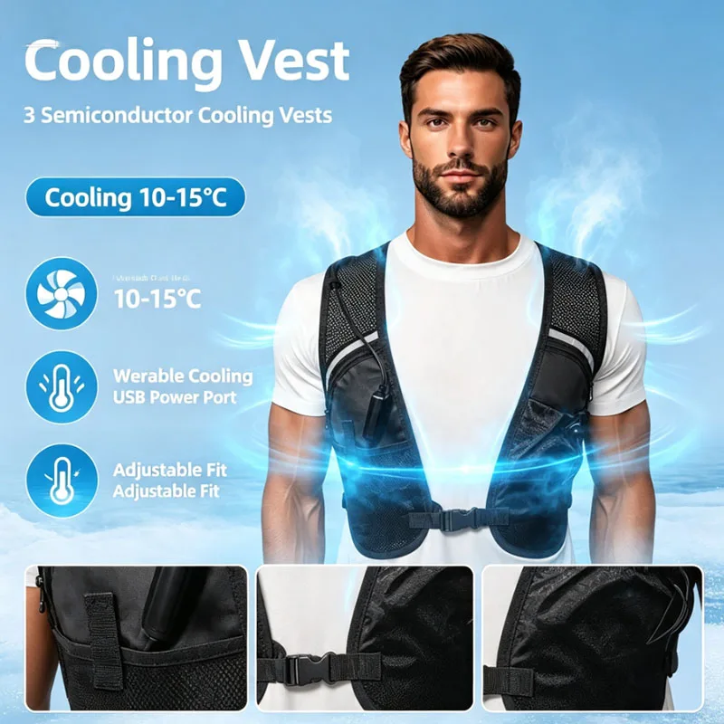 Summer Semiconductor Cooling Air Conditioning Suit Outdoor Construction Site Vest Cooling Airconditioning Suit Vest Cooling Suit
