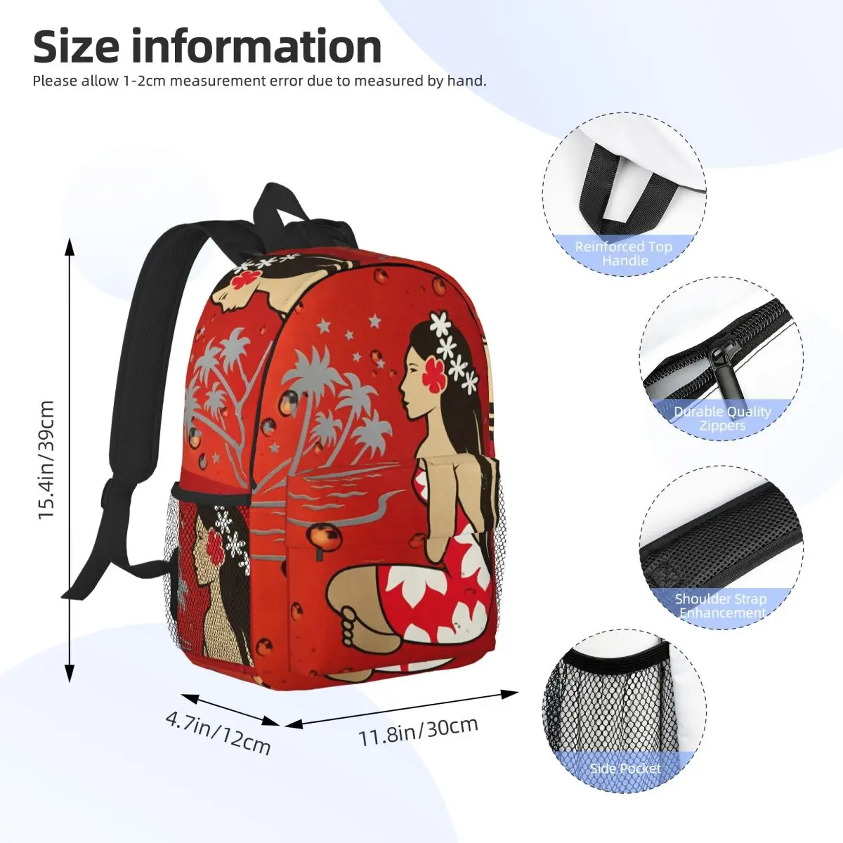 Hinano Tahiti Backpack Student BookBag Children School Bag Computer Shoulder Bags for Men Women