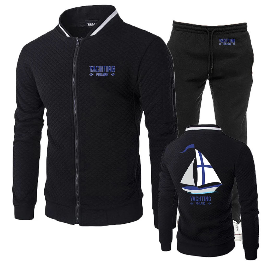 

Finland Yachting Graphic Men's Zipper Hoodie Autumn Winter Daily Casual Sporty Jogging Suit Male Fashion Sportswear hoodies