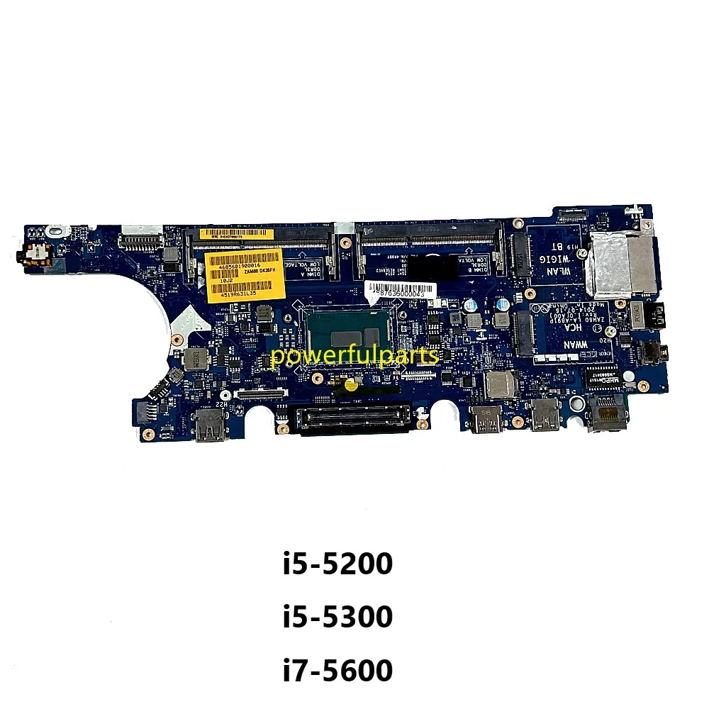 For DELL Latitude 5250 E5250 Motherboard ZAM60 LA-A891P 01NVYD 07WWRW 07YH0R i5 i7 Cpu Working Good