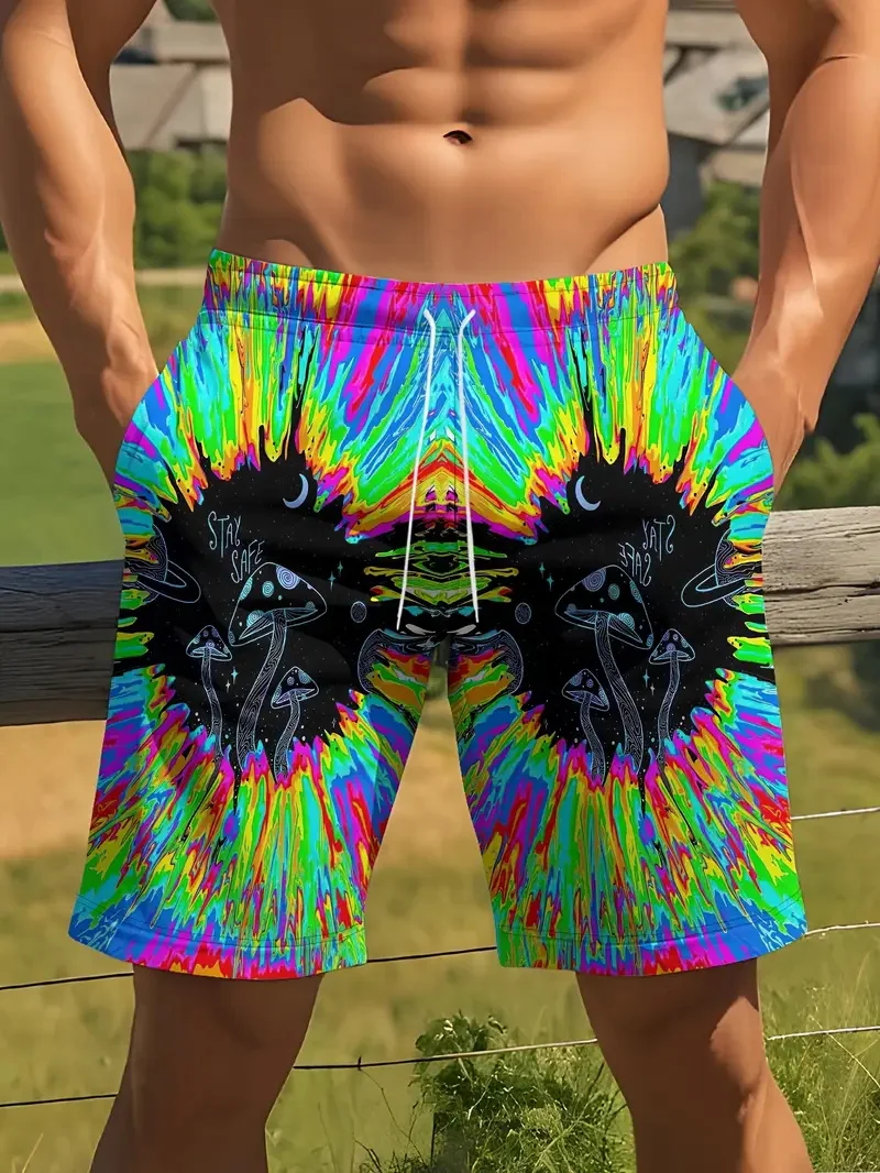 Novelty Men's Colorful Shorts Swimming Beach Shorts 3D Print Surfboard Shorts Swimming Trunks Men Women Short Pants Dropshipping