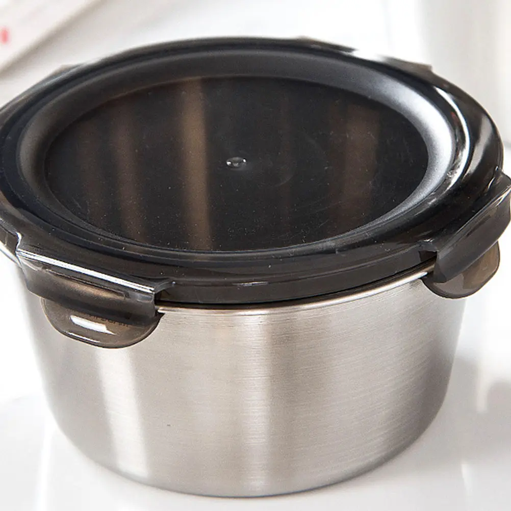 

1pc Stainless Steel Thermal Lunch With Lid Airtight Food Storage Container For Salad Fruit Portable Fresh Keeping Bento Box