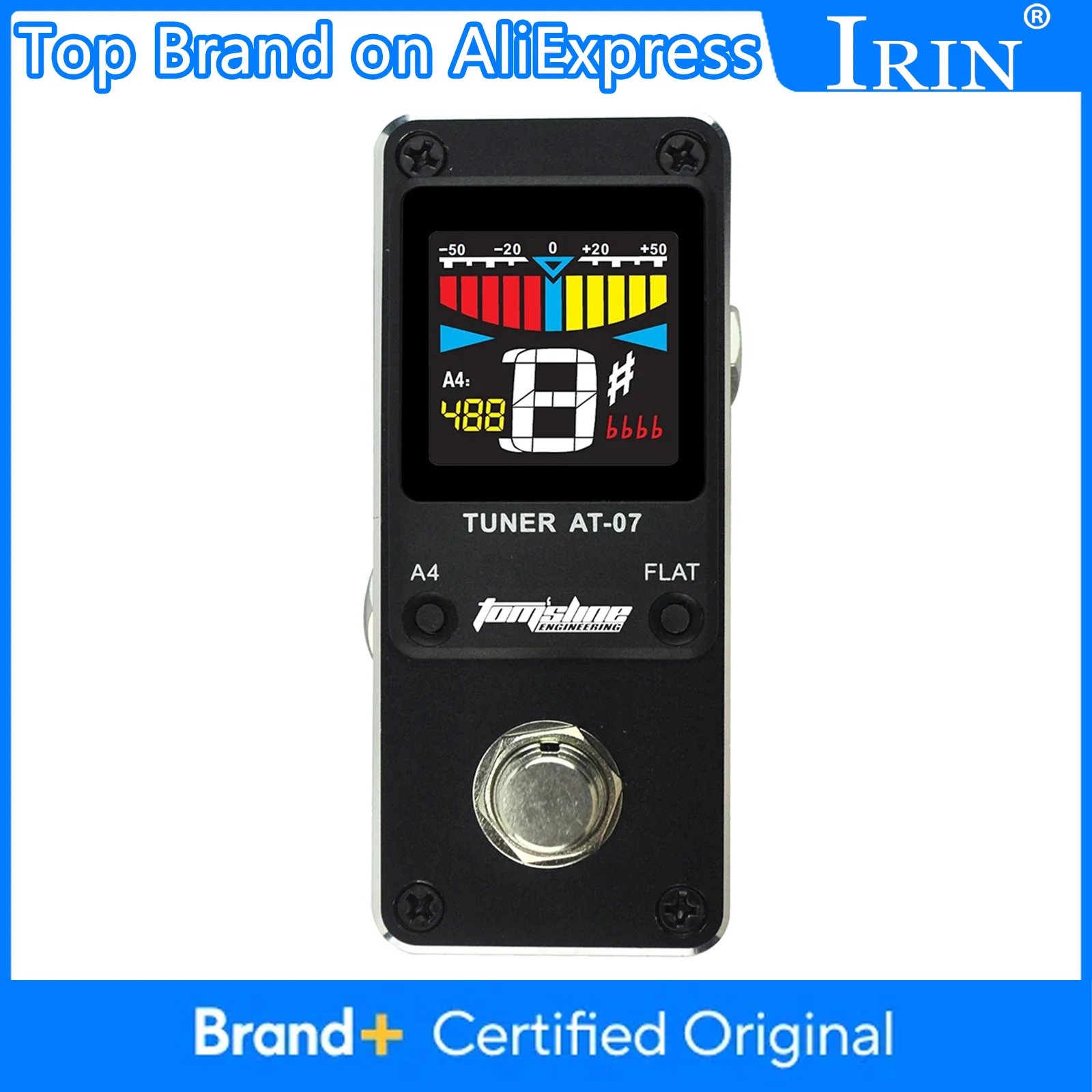 

AROMA AT-07 Мини-тюнер для ног, педаль эффектов для гитары, хроматическая настройка, металлический корпус, HD-дисплей, детали и аксессуары для гитары