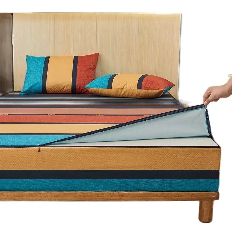 Six-Sided With Zipper Mattress Protector Cover Full Waterproof Sheets Dust Cover Queen/King /Twin/Full Customizable Bed Sheet - Image 4