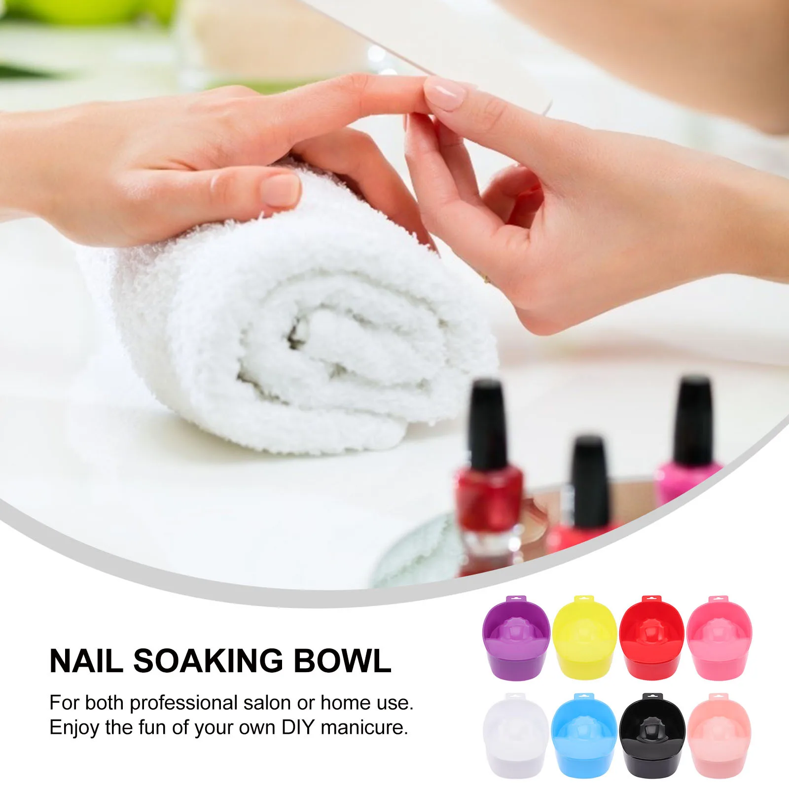 8 szt. Miseczek do moczenia paznokci z rowkowanym wzorem, wygodne do pielęgnacji dłoni podczas manicure, miseczki do usuwania żelu akrylowego i lakieru hybrydowego do salonu