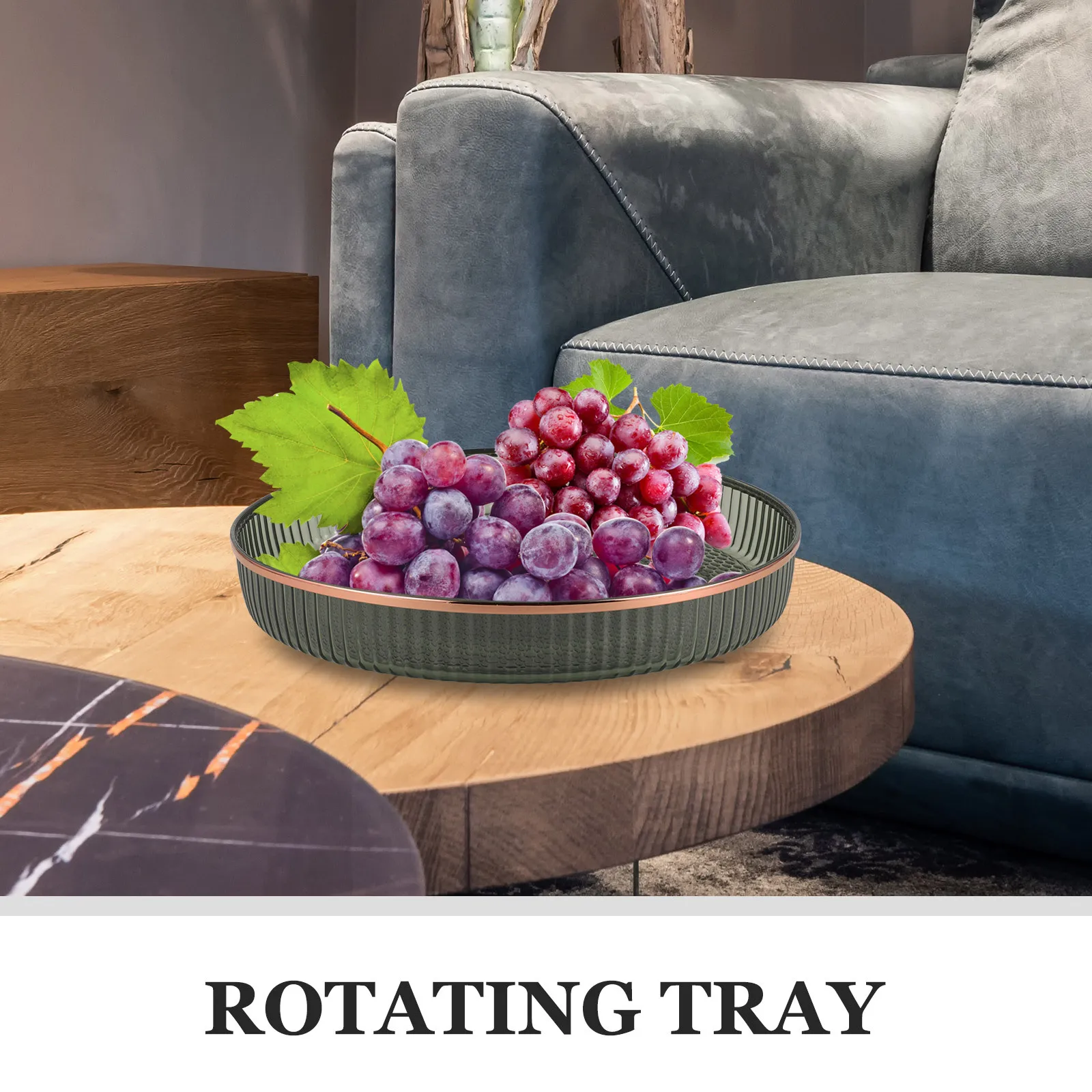 

Transparent Rotating Storage Tray Large Capacity Kitchen Seasoning Holder Plastic Round Organizer Desktop Makeup Jar