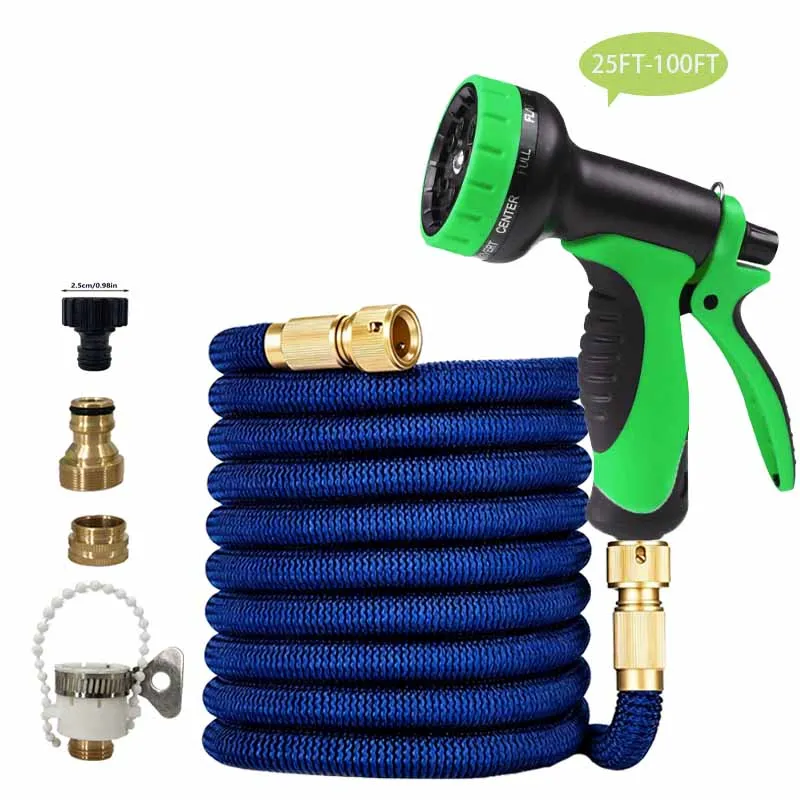 

Волшебный садовый шланг 25 футов-100 футов, используется для мойки автомобилей высокого давления, с 10 функциями распыления воды, используется для полива домашних садов,