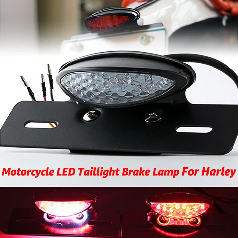 Motorcycle LED Taillight Rear License Plate Light High Brightness Red Good-quaility Universal Motorbike Taillight Assembly