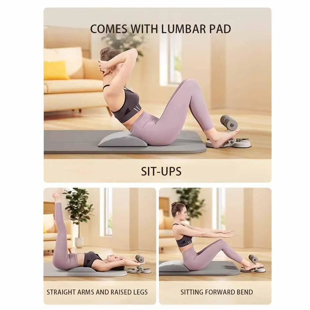 Sit-Up Exercise Bar with 2 Suction Cups Floor Situp Arms Legs Non-Slip Stomach Exercised Thigh Aid Multifunctional M2R9