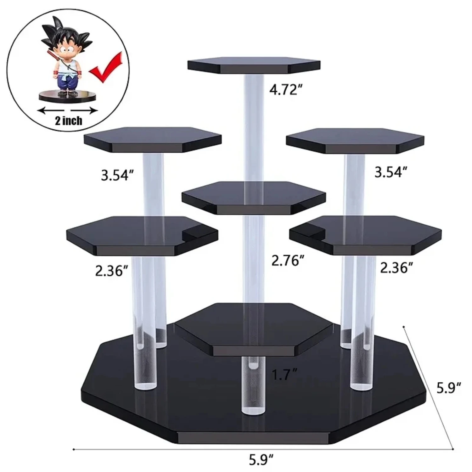 Elegant 7-Tier Square Acrylic Cosmetic Perfume Organizer Display Stand Rack for Cupcakes, Desserts, Mini Anime Figures Traeger