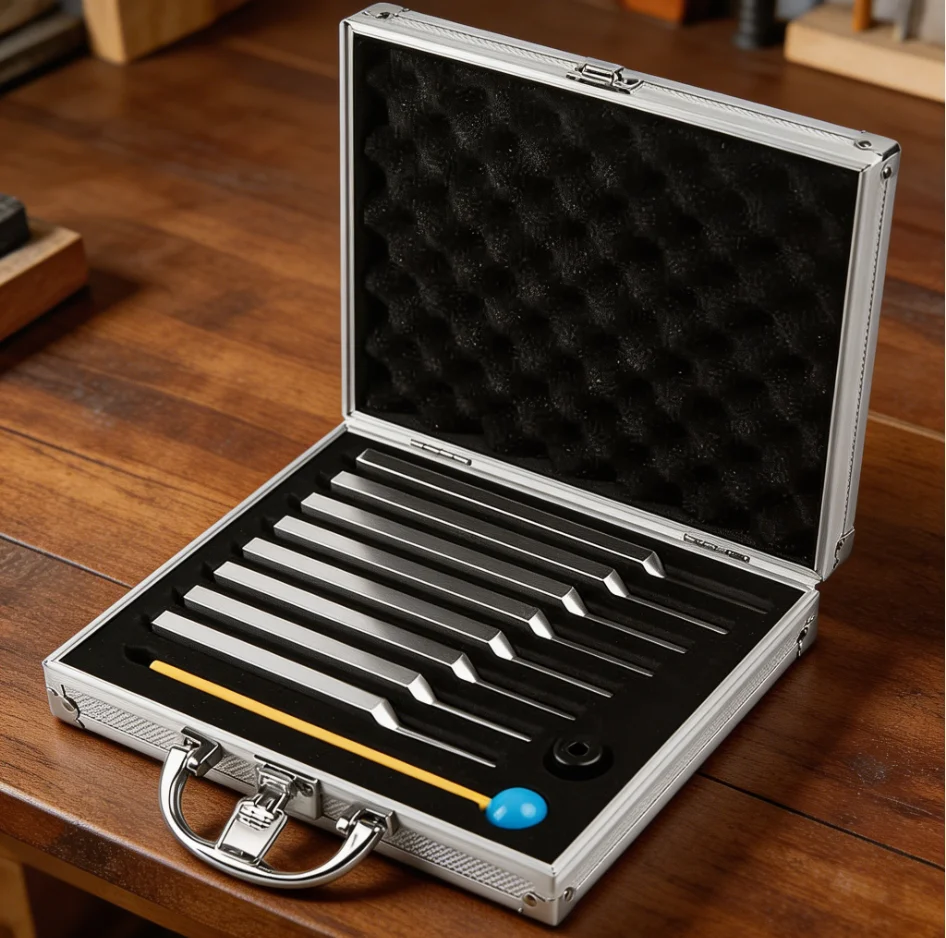 

Набор из 8 алюминиевых камертонов для звукотерапии, 8 частот, без утяжеления, с молоточком, чехлом и подарочной упаковкой