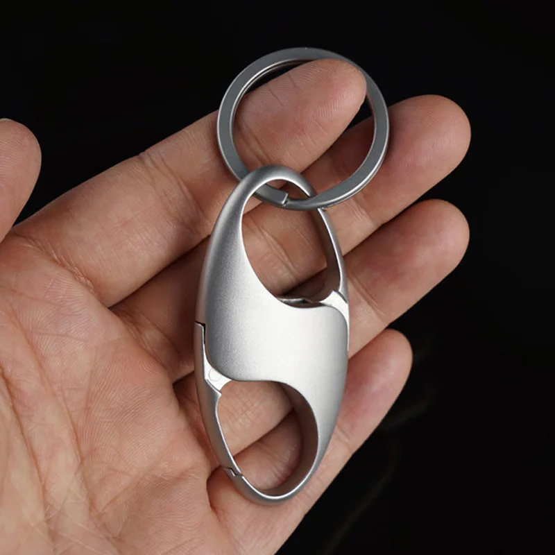 304 Stainless Steel Car Keychain for Men Waist Belt Clip Key Chain Key Ring Pendant Key Holder EDC Automotive Key Accessories