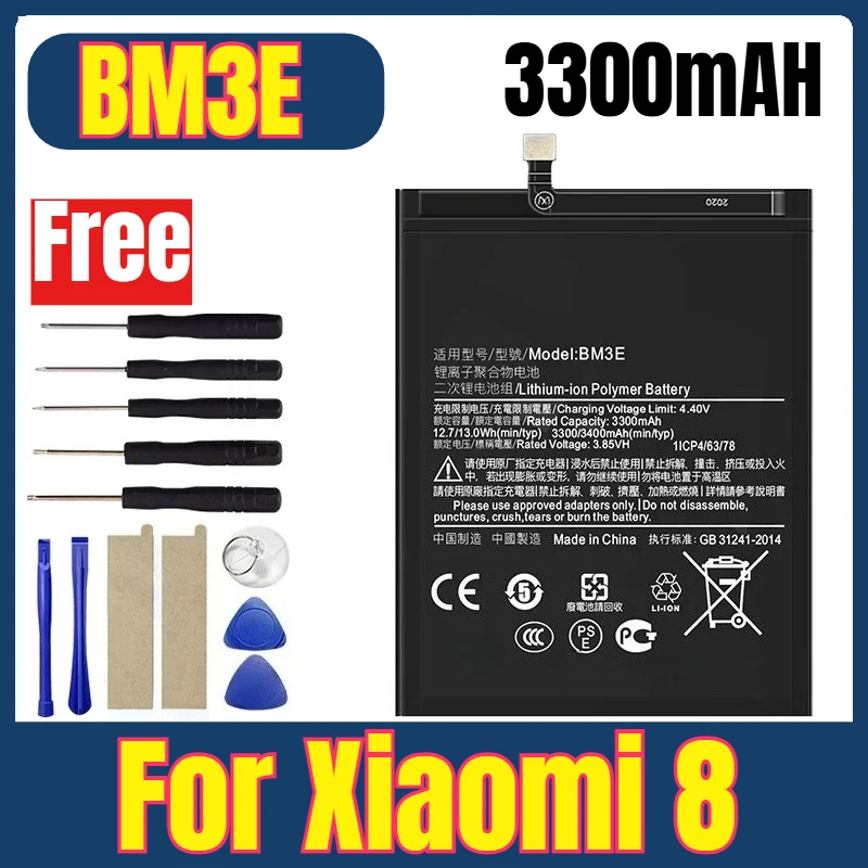

BM3E 3.85V 3300mAH Mobile Phone Batteries for Xiaomi 8+Free Tools