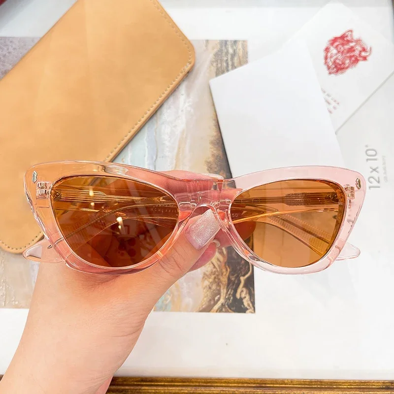 

Japan Style Designer Brand Cateye Sunglasses Handmade Acetate Uv400 Women Ladies Fashion Classical Retro Eyeglasses with Case