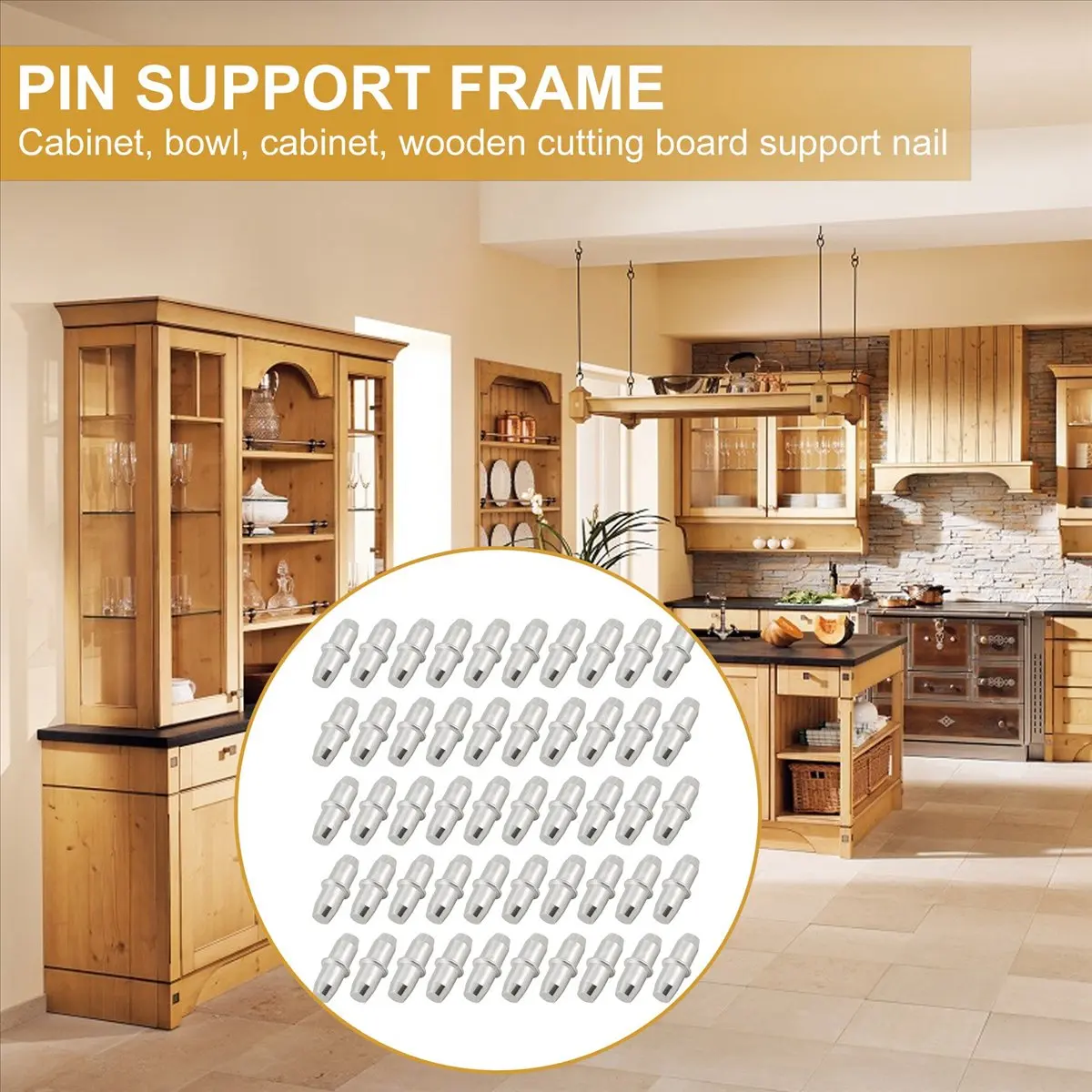 ABZT 50pc Cabinet Cupboard Wooden Chopping Shelf Support Pins Nails 16mm x 5mm