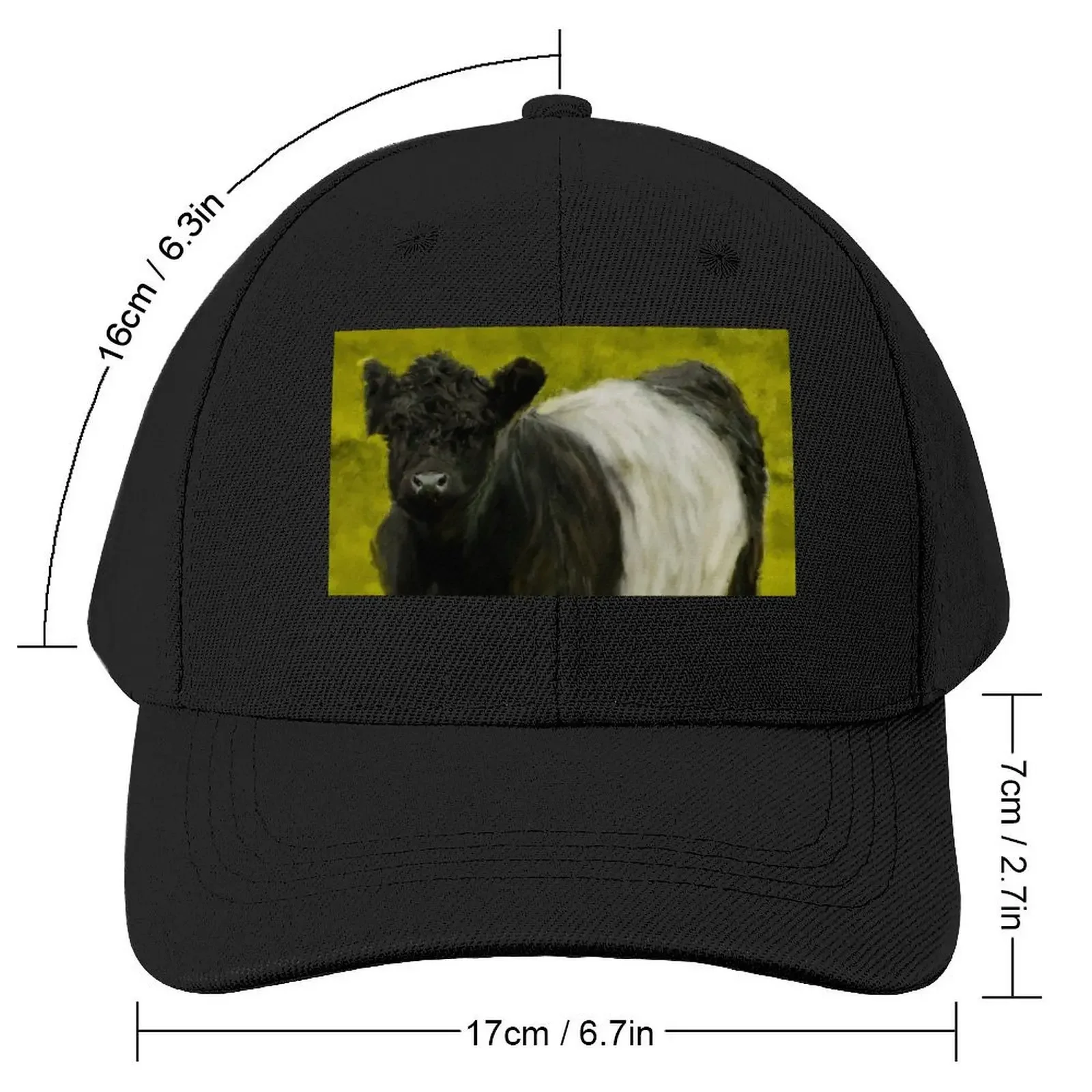 Belted Galloway Cow, Cute Farm Animal, Belted Galloway Cattle Oil Paint, Scottish Belted Galloway Cattle Baseball Cap