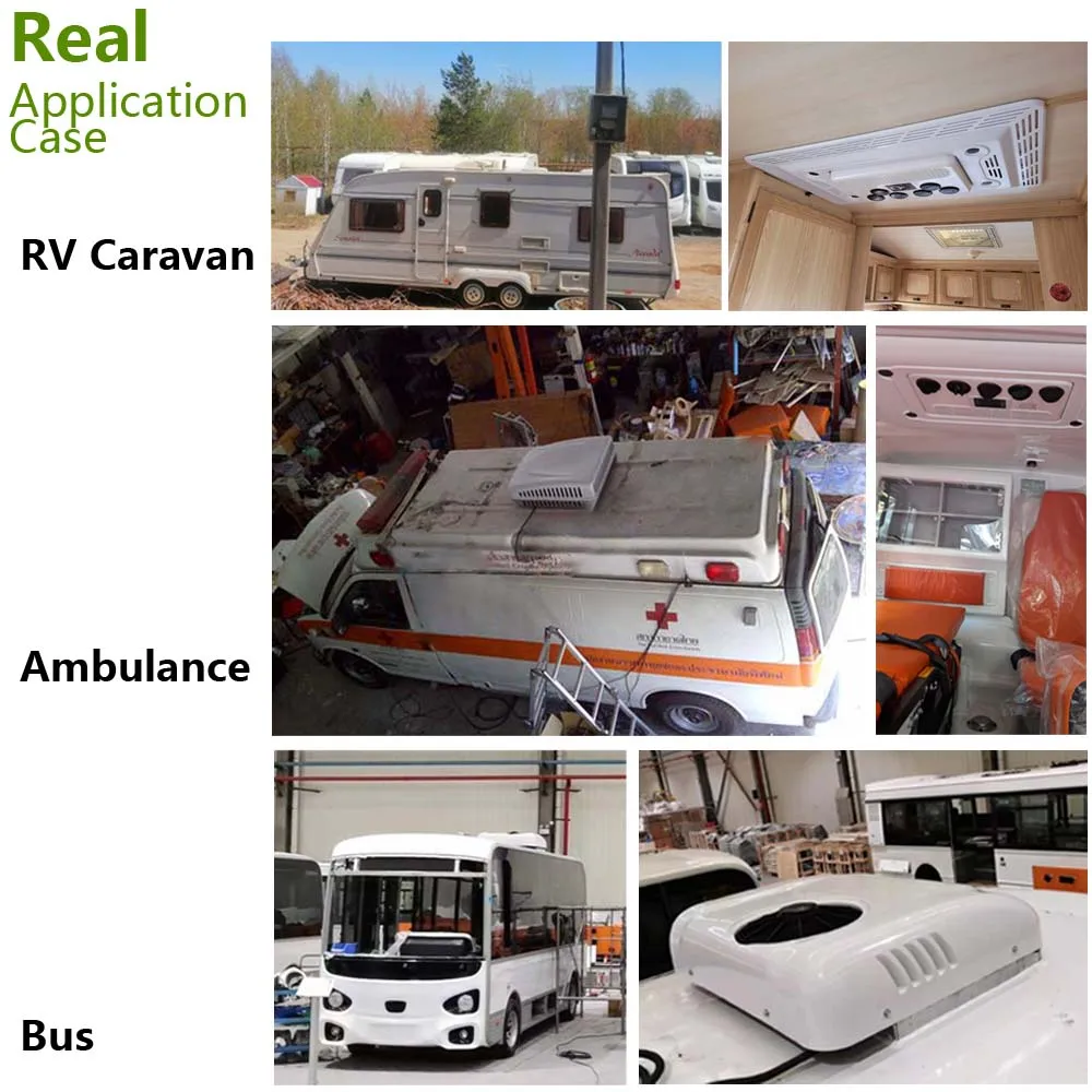 아스플리고 13500BTU RV 루프 에어컨 12V 24V 전기 주차 에어컨 (트럭, 캠핑카, 밴, 카라반, 모터홈용)