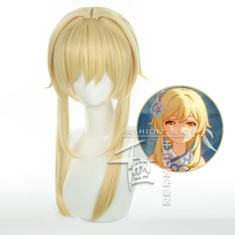 

Genshin Impact Traveler Cosplay Aether Lumine Blond Wig Cosplay Anime Cosplay Wigs Heat Resistant Synthetic Wigs Halloween