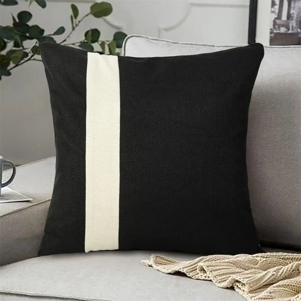 2 Buah Sarung Bantal Linen Katun 2 Warna Sarung Bantal Sofa untuk Sofa Sofa Ruang Tamu (18X18 Inci)