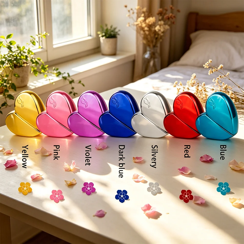 1 Trendy Glossy Heart-Shaped Spray Bottle, Multi-Colored Metallic Perfume Bottle, Travel Pocket-Sized Beauty Essential Oil Portable Spray Bottle, Romantic Heart-Shaped Embossed Spray Bottle, Six Colors Available, Leak-Proof Press Spray Bottle