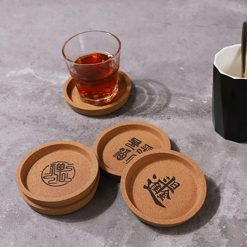 1pc Cork Tray Cup Mat Heat Insulation Pad Table Placemat Pot Holder Anti-Scald Bowl Mat for Home Kitchen Dining Table
