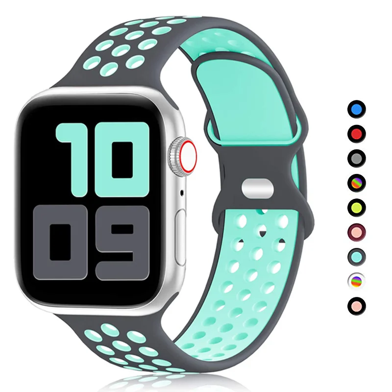 Silicone Strap for Apple Watch Band Ultra2 49mm Series 9 8 7 41mm 45 mm 38mm 42mm Sport Bracelet iWatch 7 6 SE 5 4 3 44mm 40mm