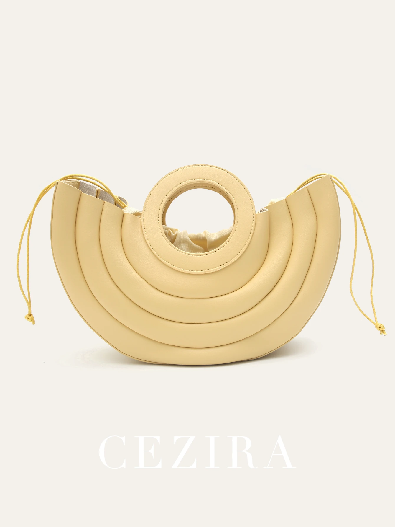 

Brand Fashion Chic Women PU Vegan Leather Top-handle Tote Purses Drawstring Liner Bags Half Round Cross body Shoulder Handbags