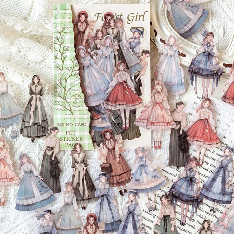 مجموعة واحدة مكونة من 30 ملصق زخرفي مصنوع يدويًا من PET للمذكرات والحرف اليدوية، وملصقات بلاستيكية لامعة بألوان مختلطة