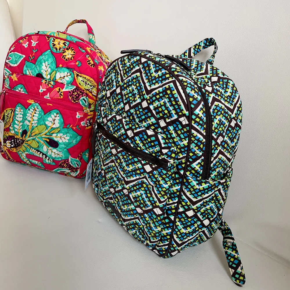 VB pure cotton environmentally friendly printed mini cute backpack, small backpack, short distance travel portable backpack
