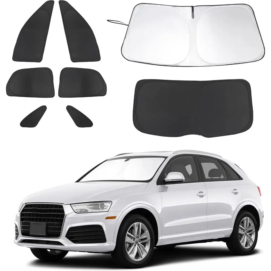 

8PCS Windshield Sun Shade Custom Fit for 20132018 Audi Q3 Accessories Foldable Sunshade Side Rear Window Shade Cover Full Set P