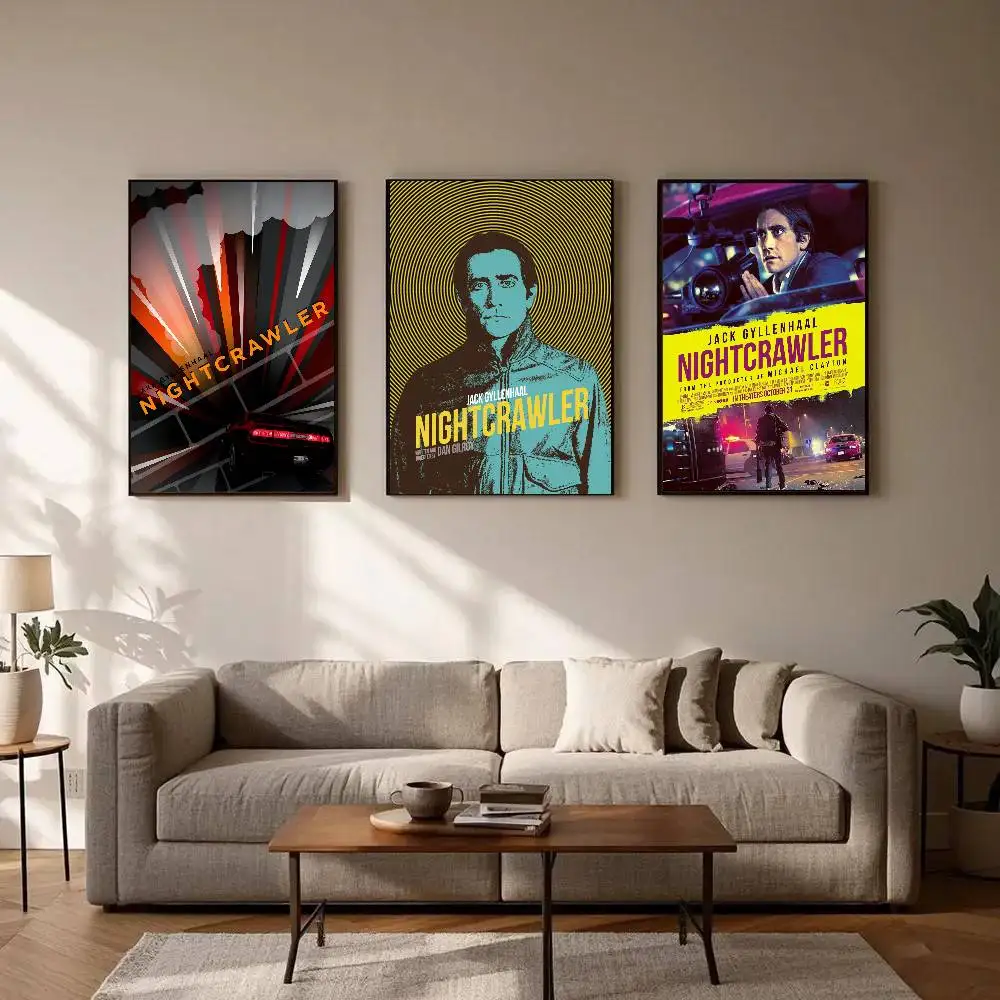 N-Nightcrawler Crime Thriller Movie Poster Art Sticky Wall Waterproof Home Living Room Bedroom Bar Aesthetic Decoration