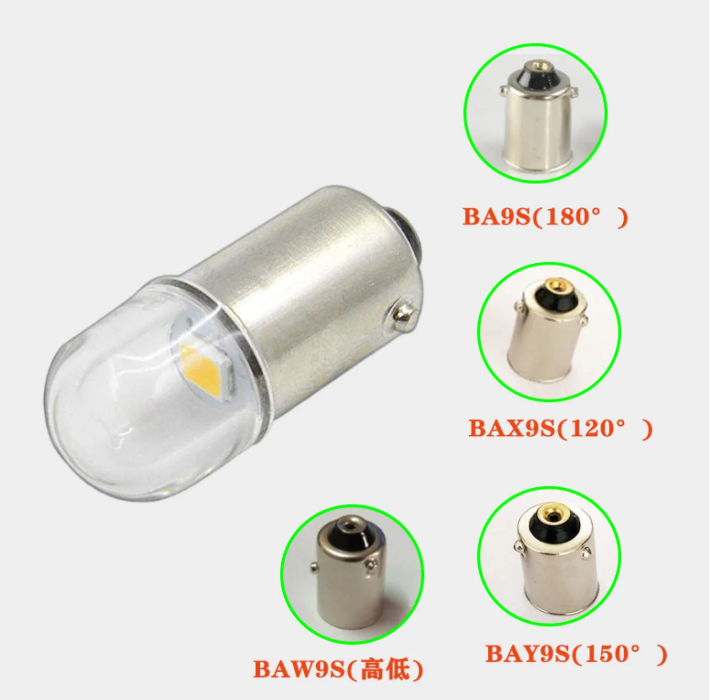 2PCS Led Bulb BA9S BAX9S BAY9S BAW9S 1SMD2835  6v 12v 24v Car Interior Dome Trunk Light Motorcycle Side Parker Lamp