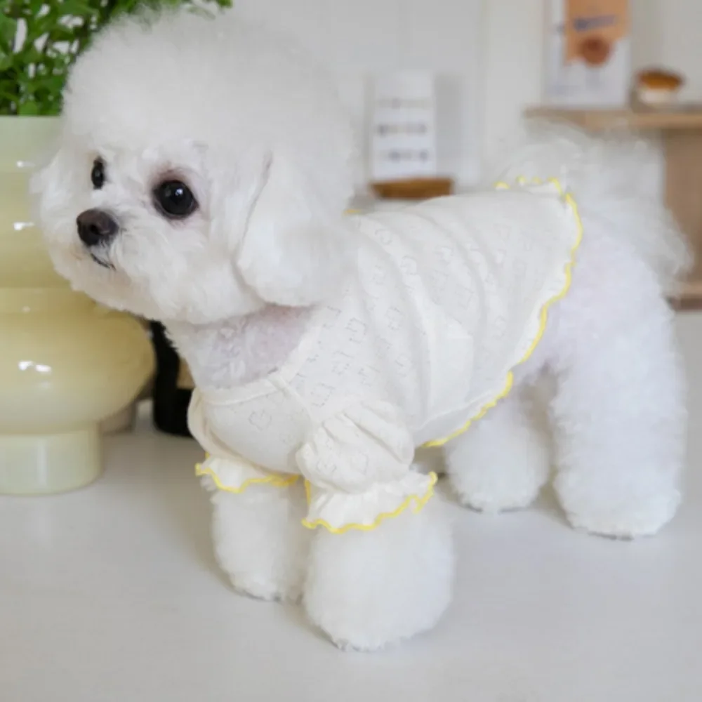 Autumn Winter Love Underlay Shirt Cute Wood Ear Edge T-shirt Cute Home Pet Clothes Teddy Marcus Schnauzer Clothes Dog Sweater