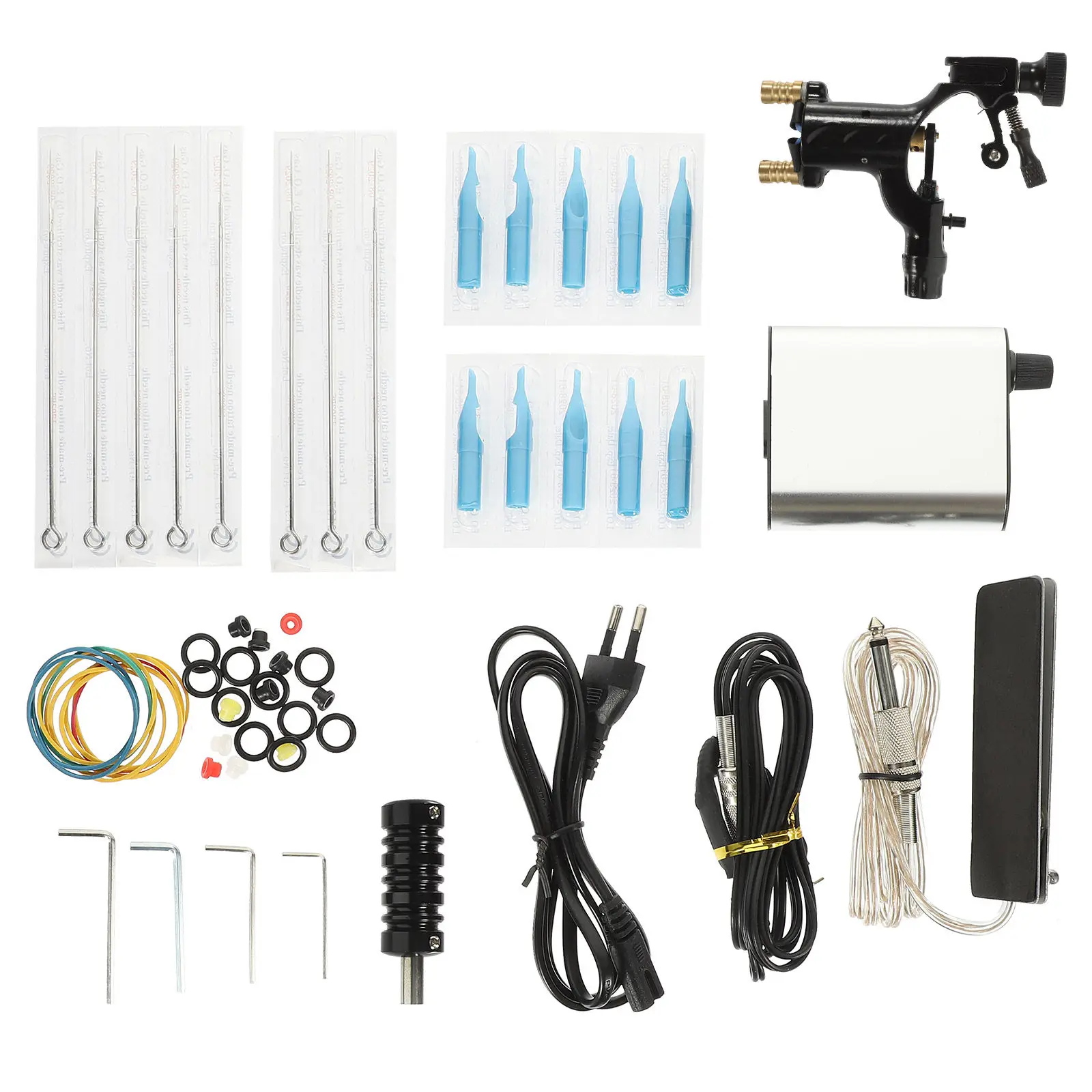 

Набор для татуировки (1 комплект) для профессиональных тату-мастеров: портативная роторная машинка со стабильным питанием, вилка стандарта ЕС в комплекте.